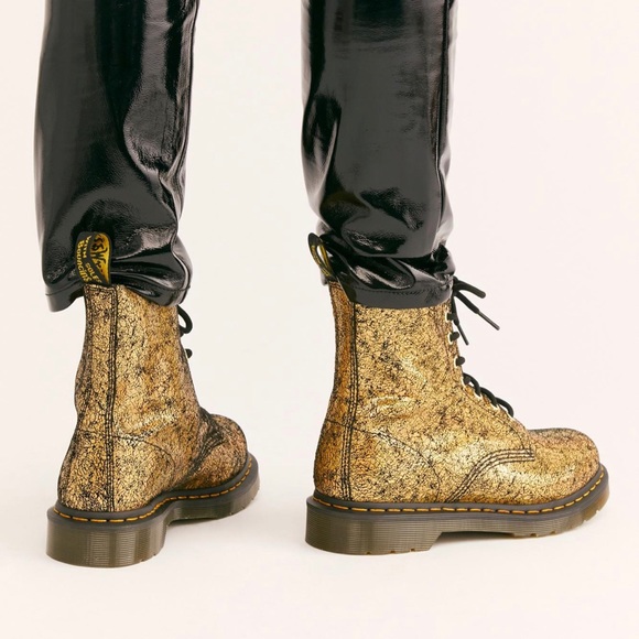 Dr. Martens | Shoes | Nwot Dr Martens 46 Pascal Gold Crackle Boots |  Poshmark